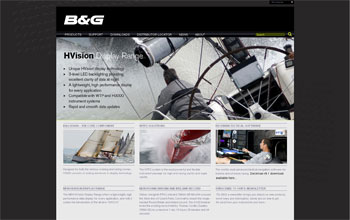 Screenshot of the B&G web site