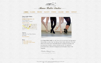 Screenshot of the Munro Ballet Studios web site